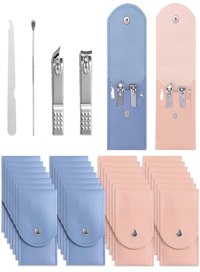 COSYOO 30 Pcs Nail Clipper Set, 4-in-1 Manicure Kit Bulk, Stainless Steel Nail Care Kit with PU Leather Folding Case, Portable Travel Manicure Essentials for Home, Salon & Gifting - Image 1